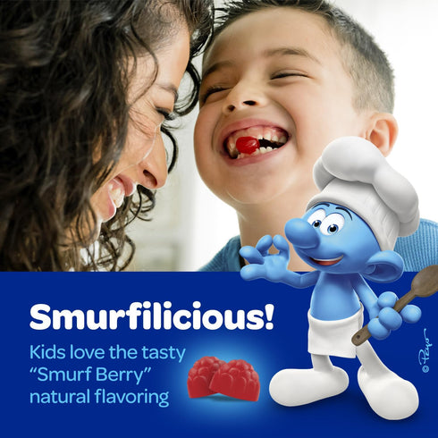 The Smurfs Kids Probiotic Gummies with 1 Billion CFU Probiotics & Prebiotics for Digestive & Immune Health, 40 Count