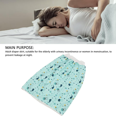 Wearable Incontinence Bed Pads Washable,Adult Diaper Skirt,Wearable Incontinence Mat,Washable Cotton Cloth Reusable