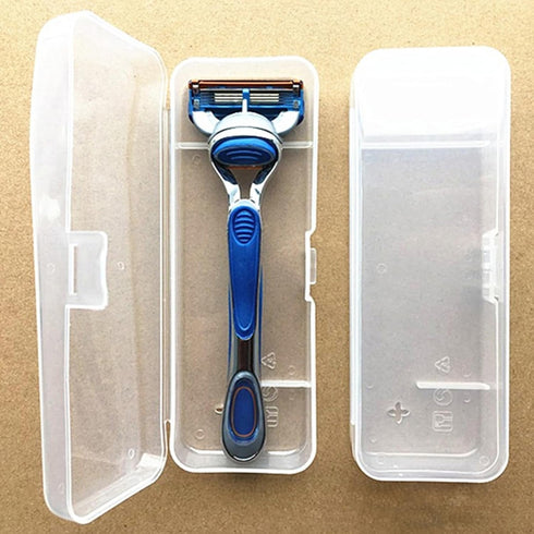 White Transparent Shaving Box - Razor Protector Plastic Cover Container for Manual Razor Accessories