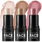 FOCALLURE 3 Pcs Cream Contour Sticks with Highlighter, Bronzer & Blush, Non-greasy Long-wear Face Makeup, LIGHT-MEDIUM