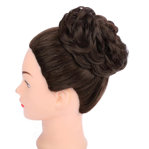 MORICA 1PCS Messy Hair Bun Scrunchies Extension, Curly Wavy Synthetic Chignon for Women