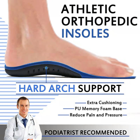 Plantar Fasciitis Insoles, High Arch Support Shoe Inserts for Men Women, Orthotics Gel Running Insoles for Flat Feet