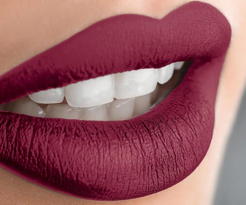 Mynena Burgundy Red Long-Lasting Waterproof Liquid Matte Lipstick | High Pigment Intense Color