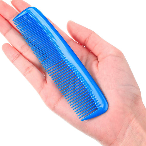 Leinuosen 12 Pieces Pocket Hair Combs Set, Plastic Fine Tooth Dressing Comb for Women and Men (Blue)