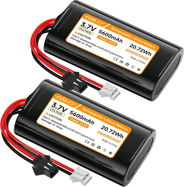 Mspalocell 2 Pack 5600mAh 3.7v Lithium ion Battery with JST-PH 2.0 2-Pin Rechargeable