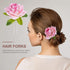 Mobestech 6Pcs Handmade Rose Flower Hair U Shaped Bobby Fork Picks, Decorative Hair Clips for Women Wedding & Bridal