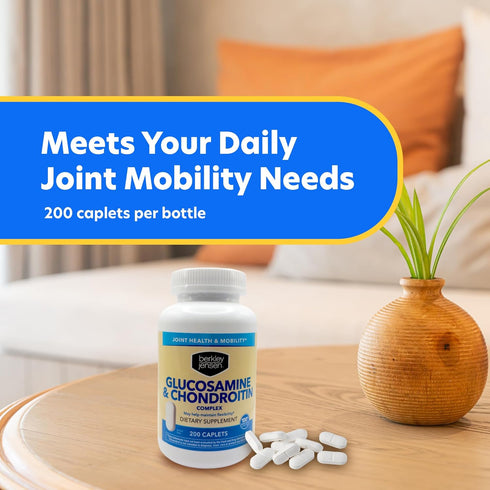 Berkley Jensen Glucosamine Chondroitin MSM Boswellia Complex - 200 Caplets | Triple Strength Advanced Dietary Supplement