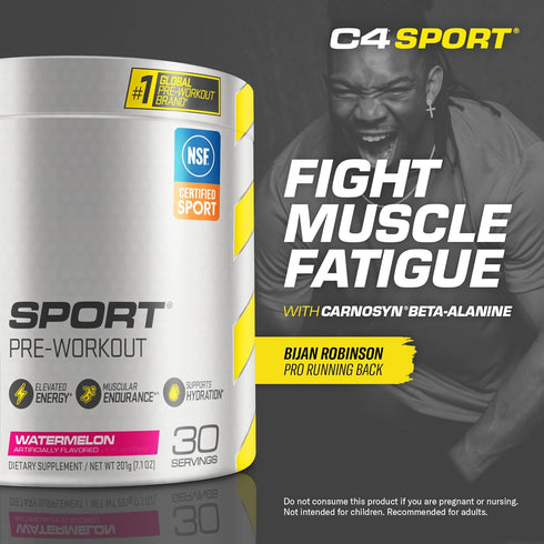 Cellucor C4 Sport Pre Workout Powder, Watermelon Flavor, 30 Servings with Creatine and Caffeine