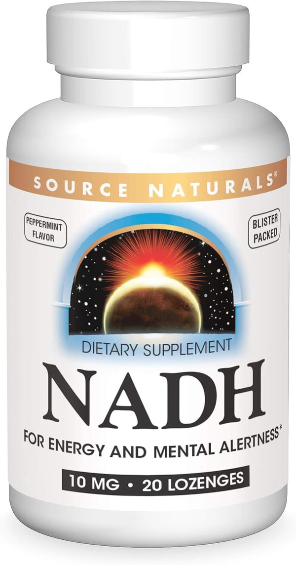Source Naturals NADH 10mg, Boost Energy and Mental Alertness, 20 Lozenges