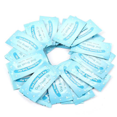 50Pcs Dental Clean Teeth Wipes, Disposable Brush Ups for Baby Oral Cleaning, Whitening for Deep Cleaning