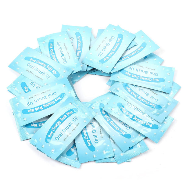 50Pcs Dental Clean Teeth Wipes, Disposable Brush Ups for Baby Oral Cleaning, Whitening for Deep Cleaning