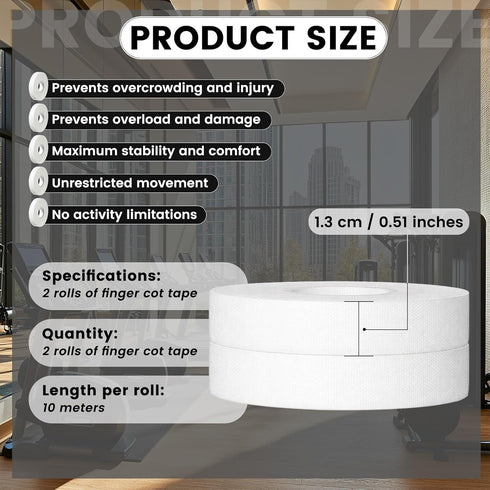 Thinp 2 0.5 Inch 32.8 Pcs White Athletic Tape, X Ft/Roll Strong Adhesive Finger Tape for Sports Breathable Cotton