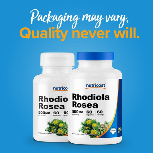 Nutricost Rhodiola Rosea 500mg, 60 Vegetarian Capsules, Gluten Free Non-GMO Supplement