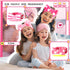Newcotte 24 Pcs Sleepover Party Supplies for Girls, 12 Pcs Plush Sleep Eye Mask and 12 Pcs Bow Hair Band (Cute Style)