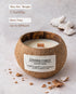 JUSHA 50 Gardenia Bloom Coconut Shell Scented Candle, Natural Soy Wax Wooden Wick Candle, Handmade Non Toxic