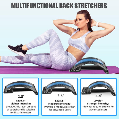 JSBIRD 3 Settings Back Stretcher for Pain Relief, Multi-Level Back Cracker Lower Back Pain Relief Device, Lumbar