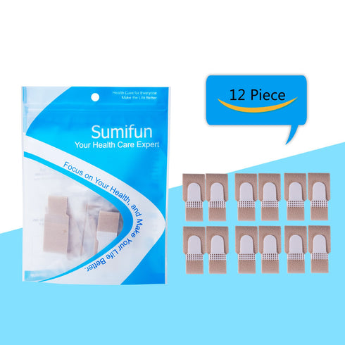 Sumifun Hammer Toe Corrector Straightener for Women, 12 Packs of Toe Tapes, Beige Toe Brace for Broken & Crooked Toes