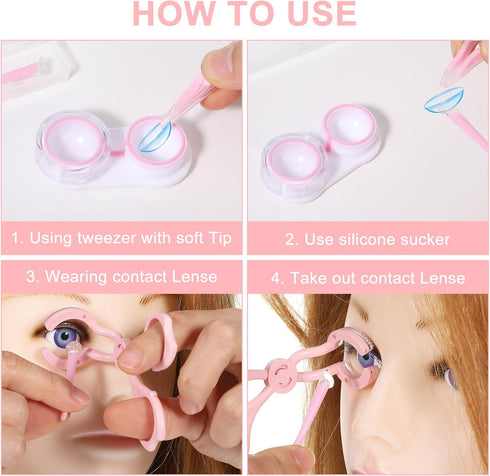 oruola Set Contact Lenses Applicator Tool,Contact Lens Applicator,Contact Remover Tool for Soft Contacts Insertion Tool