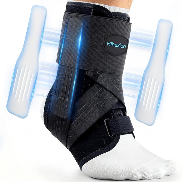 HiheXien Ankle Brace for Sprained Ankle, Ankle Brace for Women Men Adjustable &