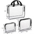 Hedume Set of 9 Clear Makeup Bags - TSA Approved Clear Toiletry Bag Set, Waterproof PVC with Zipper Handle