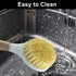 Jiozermi 3 Counter Pcs Kitchen Dish Brush with Bamboo Handle, Dish Scrubber Brush Built-in Scraper, Pot Scrubbers