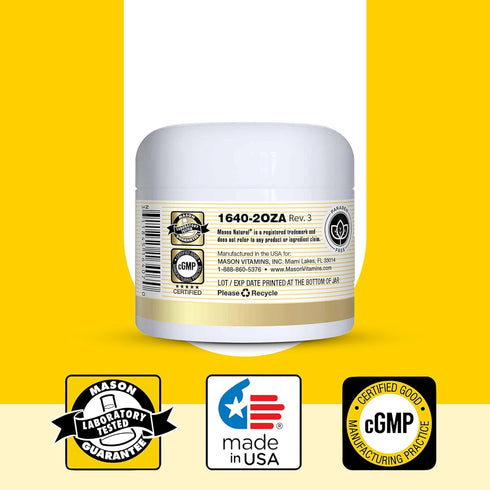 MASON NATURAL Coconut Oil Beauty Cream, Hydrating Moisturizer with Collagen, 2 oz, Pack of 3