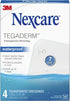 Nexcare Tegaderm Waterproof Transparent Dressing, 4 x 4.75 in, 4 Count - Dirtproof and Germproof