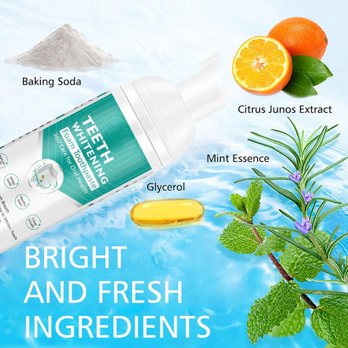 Smddx 2PCS,Stain Foam Toothpaste Removal Toothpaste for Sensitive Teeth,Teeth foaming Whitening,Baking Soda Spearmint