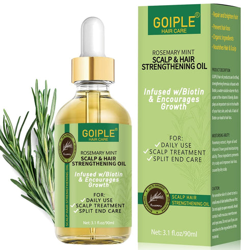 Organic Rosemary Oil for Hair Growth, 3.1 FL OZ - Pure Natural Scalp Treatment with Essential Oils