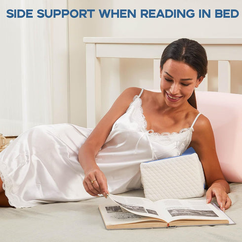 Knee Pillow for Side Sleepers, Leg & Knee Support Pillow, Smooth Spine Memory Foam Alignment Pillow for Hip Pain &