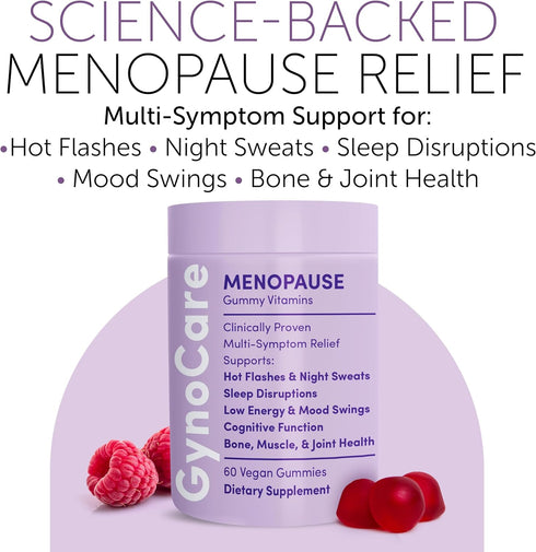 Gummy 60 Gummies Menopause Supplements for Women | Menopause Vitamins | Relief for Hot Flashes, Night Sweats & Mood