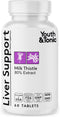 Youth & Tonic Liver Detox Cleanse Supplement, Silymarin Milk Thistle Complex Formula, 60 Capsules