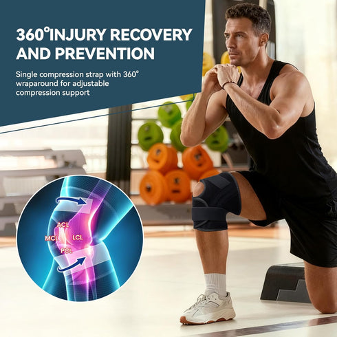 JOMVD Knee Brace for Knee Pain Relief, Adjustable Knee Support with Side Stabilizers for Meniscus Tear, Arthritis, ACL