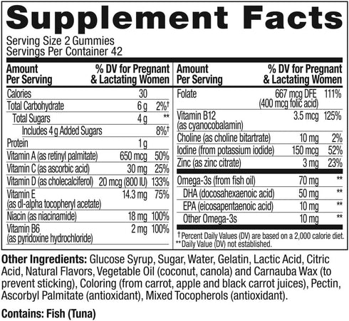 OLLY Essential Prenatal Gummy Multivitamin, Folic Acid, Vitamin D, Omega 3 DHA, Citrus Berry, 84 Count
