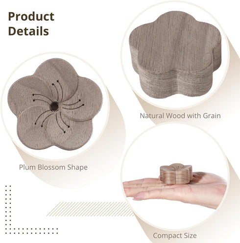3 PCS Natural Wood Essential Oil Diffuser, Small Plum Blossom Aromatherapy Diffuser for Home, Offices, Yoga