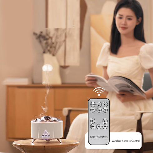 LAISANIM 350ML 24H Flame Essential Oil Diffuser, Ultrasonic Flame Oil Diffuser, Up to of Continuous,Waterless Auto Off