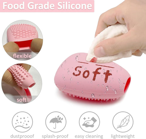 Silicone Travel Make-up Brush Holder, 3-Pcs Large + 5 Small with Cleaner Mat Pad for Storage and Cleaning