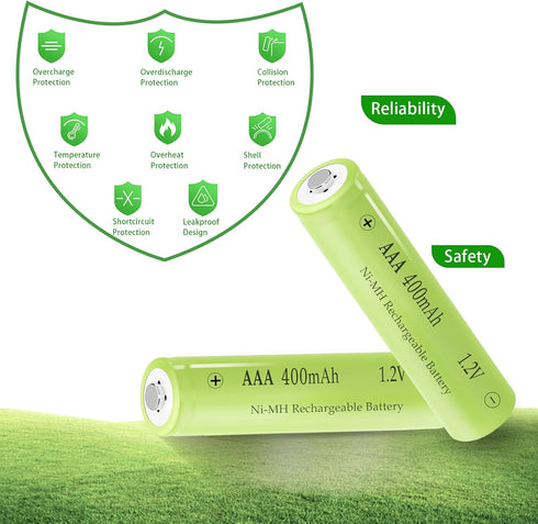 Teneyuuo 1.2V 400mAh 1.2 Lights,8 Packs AAA Ni-MH Rechargable Batteries, Triple A Rechargeable Volt Battery for Solar