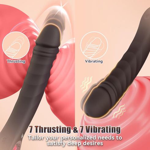 Kfaka Toys-8.3" 7 7 Thrusting Dildo Vibrator Sex Female G Spot Vibrator with Vibrating & Thrusting Modes,Adult Toys