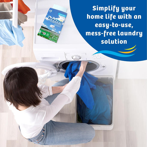 Laundry Detergent Strips, 48 Strips - Fresh Linen Scent - Convenient Alternative to Pods, Liquids, Powders