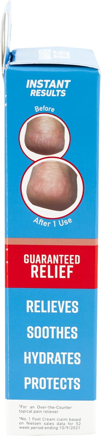 O'Keeffe's for Healthy Feet Pain Relief Skin Protectant Cream; 3 Ounce Tube (Pack of 1); Cooling Foot Cream