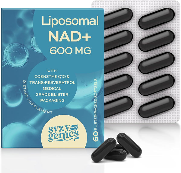 SYZY GENICS NAD+ Supplement 1600mg Extra Strength - Liposomal NMN Alternative with Resveratrol, Urolithin