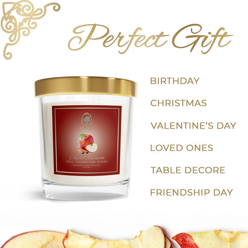 Scented Candle - Apple Cinnamon - Aromatherapy - Stress Relief - Home Ambience - Natural Blend - Meditation - Birthday