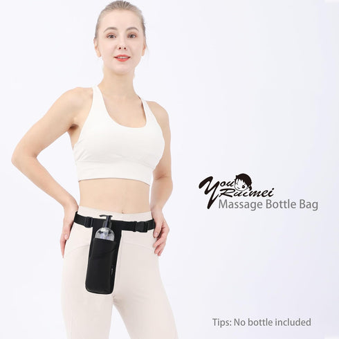Holster,Black(XJ-1KD) Professional Massage Therapist Holster with Adjustable Belt, Massage Bottle Bag, Massage Lotion