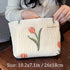 STARDW Aesthetic Makeup Bag for Women, Large Capacity Travel Toiletry Organizer Bag (Tulip White)