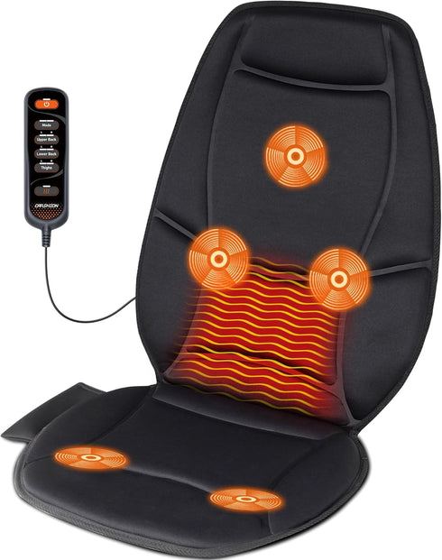 Massage Seat Cushion with Heat, Back Massager for Chair, Heated Seat Cover for Pain Relief