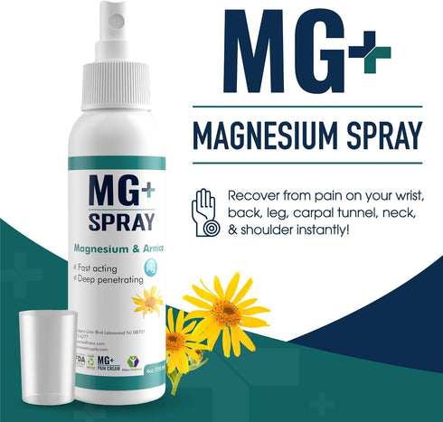 MARS WELLNESS MG+ Magnesium Spray (4 oz) - Extra Strength Magnesium Oil for Body Aches and Muscle Spasms
