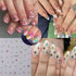 Star Nail Stickers for Nail Art 3D Glitter Starlight Self-Adhesive Decals 6 Pcs Laser Gold Silver Black White