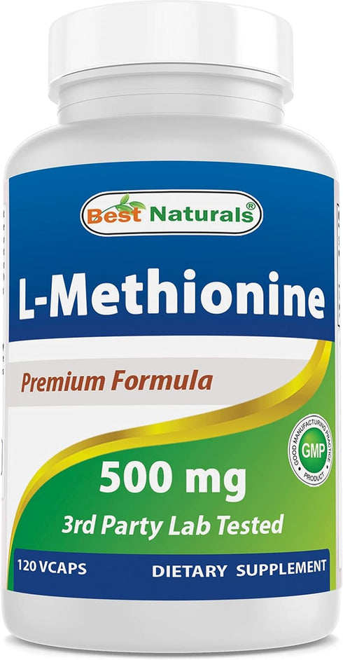 Best Naturals L-Methionine 500 mg, 120 Veggie Capsules