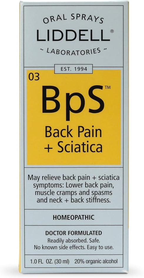 Liddell Homeopathic Back Pain Spray, 1 Ounce for Pain Relief